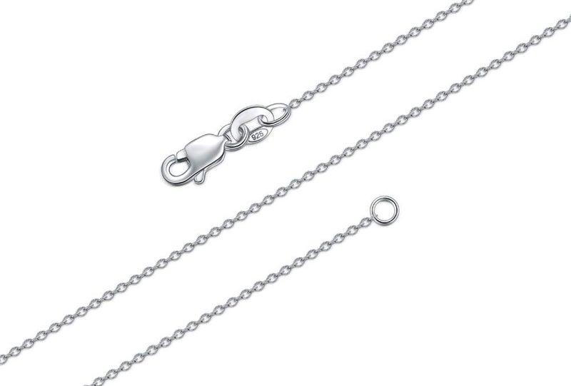 BORUO 925 Sterling Silver Cable Chain Necklace, 1mm Solid Italian Nickel-Free Lobster Claw Clasp 30 Inch - Image 1